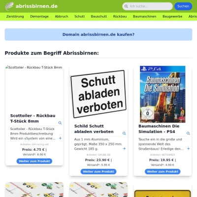 Screenshot abrissbirnen.de