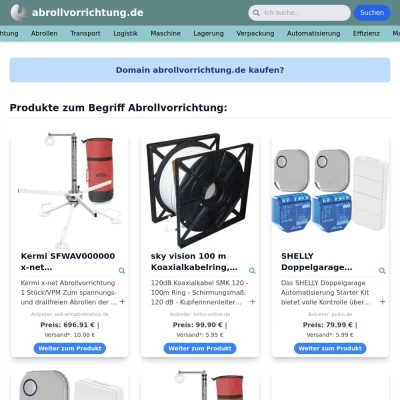 Screenshot abrollvorrichtung.de