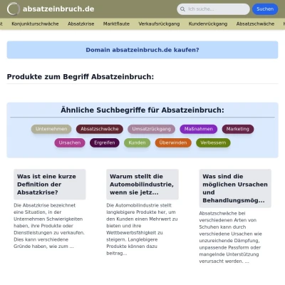 Screenshot absatzeinbruch.de