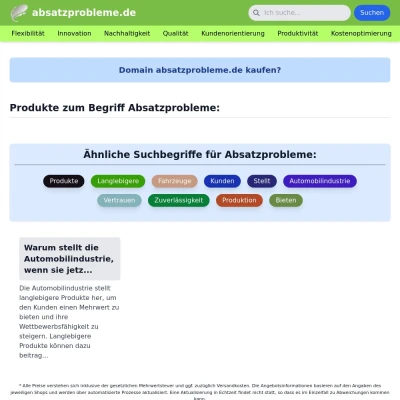 Screenshot absatzprobleme.de