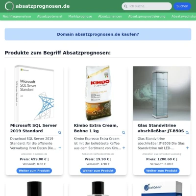 Screenshot absatzprognosen.de