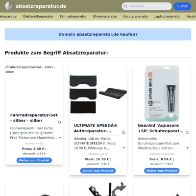 Screenshot absatzreparatur.de