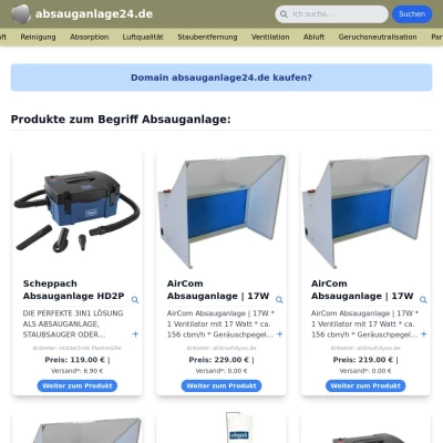 Screenshot absauganlage24.de