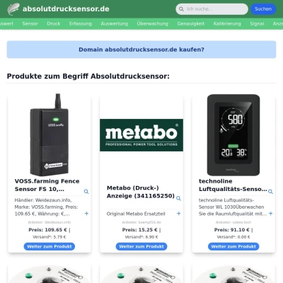 Screenshot absolutdrucksensor.de