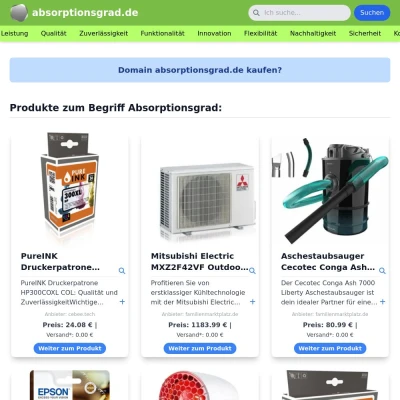 Screenshot absorptionsgrad.de