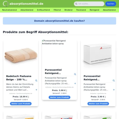 Screenshot absorptionsmittel.de