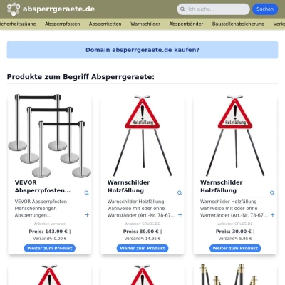 Screenshot absperrgeraete.de