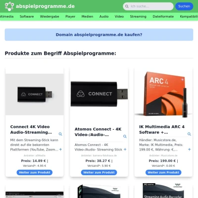 Screenshot abspielprogramme.de