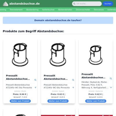 Screenshot abstandsbuchse.de