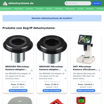 Screenshot abtastsysteme.de