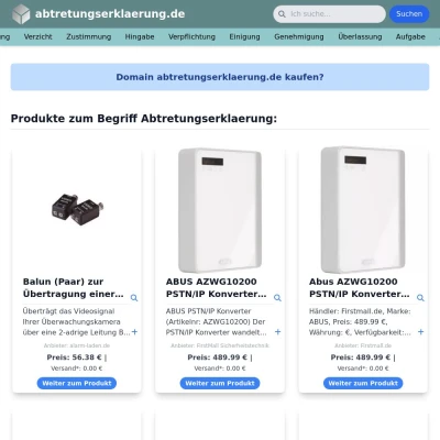 Screenshot abtretungserklaerung.de