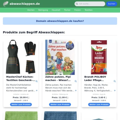 Screenshot abwaschlappen.de