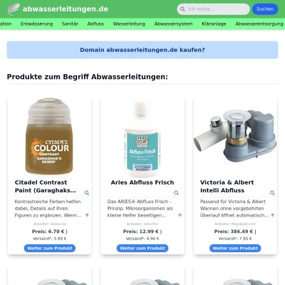 Screenshot abwasserleitungen.de