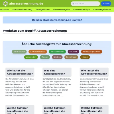 Screenshot abwasserrechnung.de