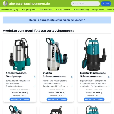 Screenshot abwassertauchpumpen.de