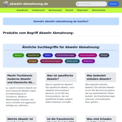 Screenshot abwehr-abmahnung.de