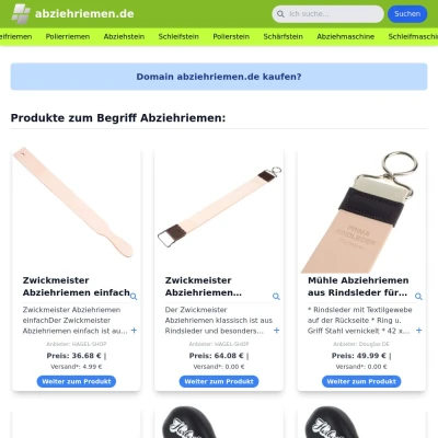 Screenshot abziehriemen.de