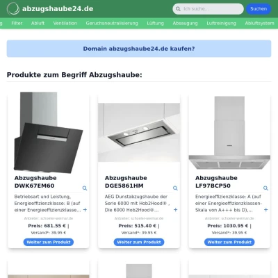 Screenshot abzugshaube24.de