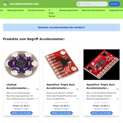 Screenshot accelerometer.de