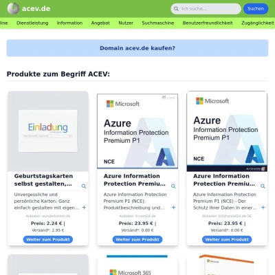 Screenshot acev.de