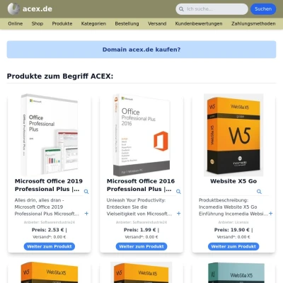 Screenshot acex.de