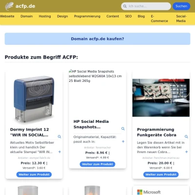 Screenshot acfp.de