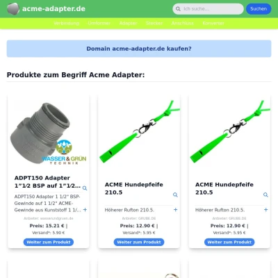 Screenshot acme-adapter.de