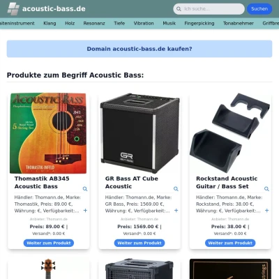 Screenshot acoustic-bass.de