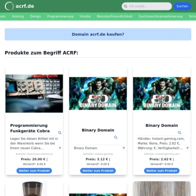 Screenshot acrf.de