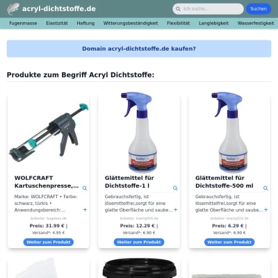 Screenshot acryl-dichtstoffe.de