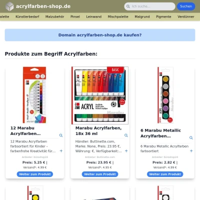 Screenshot acrylfarben-shop.de