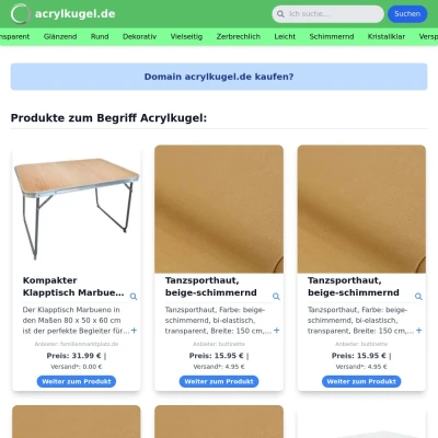 Screenshot acrylkugel.de