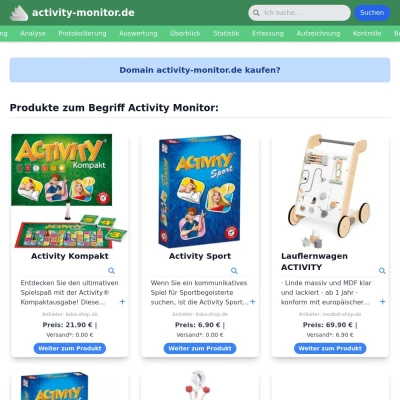 Screenshot activity-monitor.de
