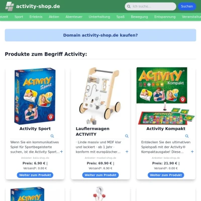 Screenshot activity-shop.de