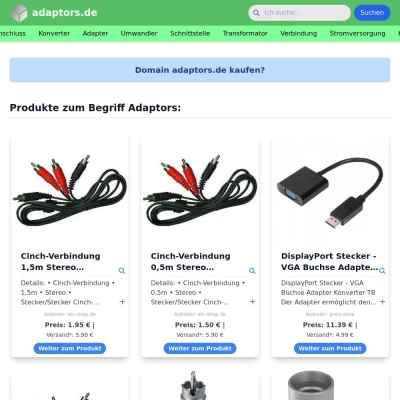 Screenshot adaptors.de