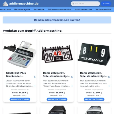 Screenshot addiermaschine.de