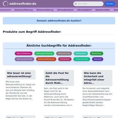 Screenshot addressfinder.de