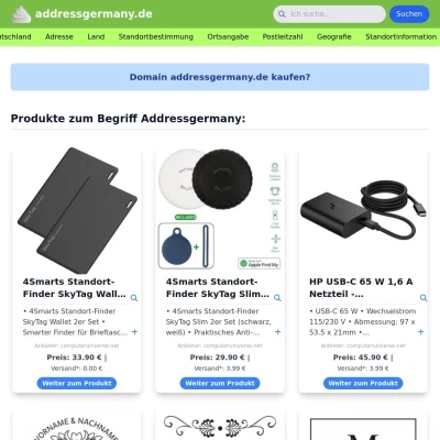 Screenshot addressgermany.de