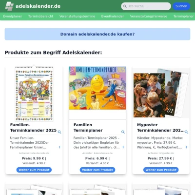 Screenshot adelskalender.de
