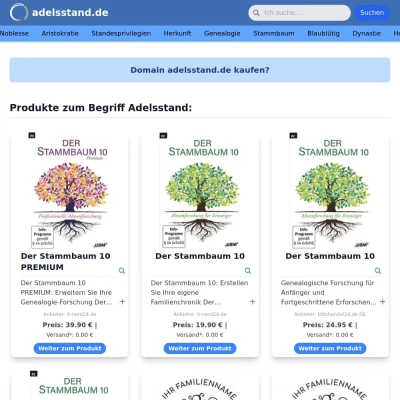Screenshot adelsstand.de