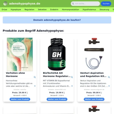 Screenshot adenohypophyse.de