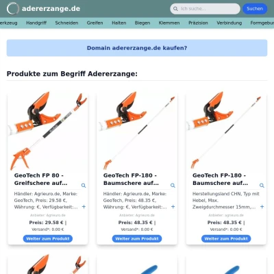 Screenshot adererzange.de