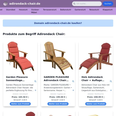 Screenshot adirondack-chair.de