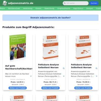 Screenshot adjazenzmatrix.de