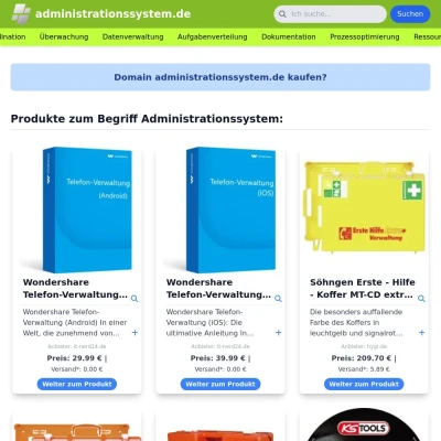Screenshot administrationssystem.de