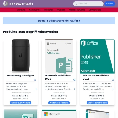 Screenshot adnetworks.de
