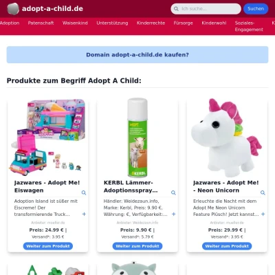 Screenshot adopt-a-child.de