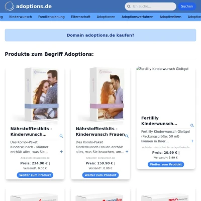 Screenshot adoptions.de