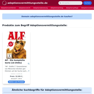 Screenshot adoptionsvermittlungsstelle.de