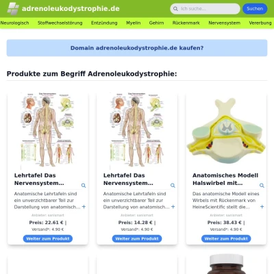 Screenshot adrenoleukodystrophie.de